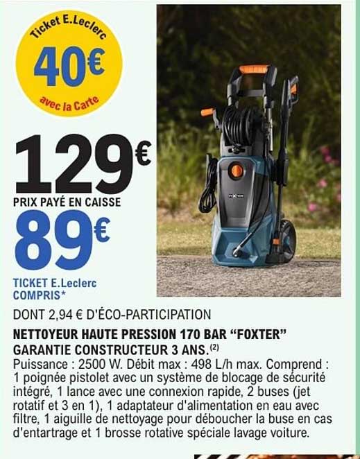 NETTOYEUR HAUTE PRESSION 170 BAR “FOXTER”