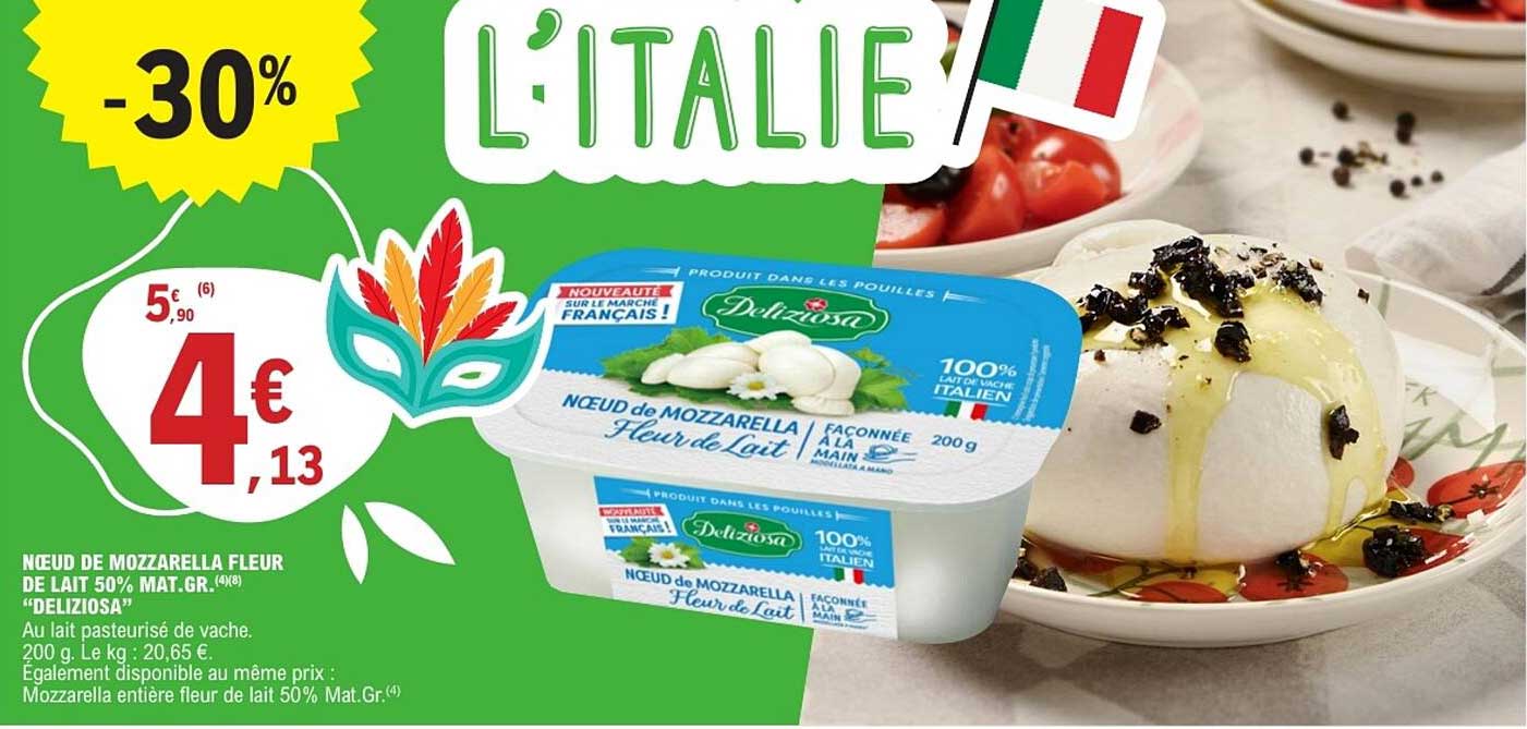 NŒUD DE MOZZARELLA FLEUR DE LAIT 50% MAT.GR. “DELIZIOSA”