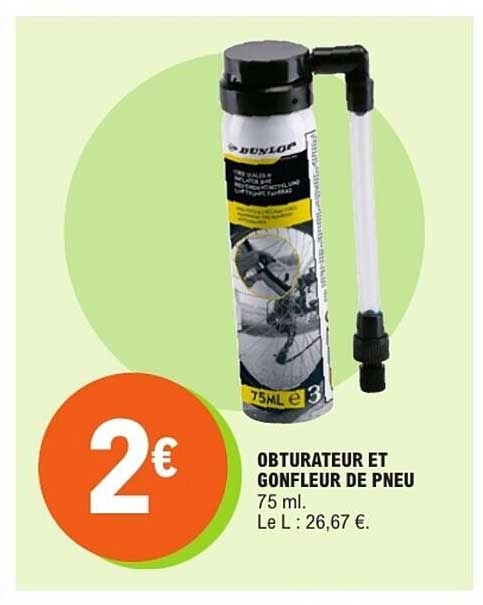OBTURATEUR ET GONFLEUR DE PNEU 75 ml.