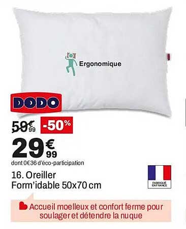 Oreiller Form'idable 50x70 cm