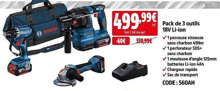 Pack de 3 outils 18V Li-ion