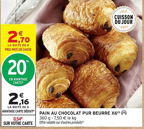 PAIN AU CHOCOLAT PUR BEURRE X6
