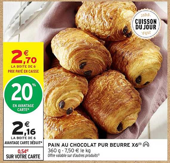 PAIN AU CHOCOLAT PUR BEURRE X6