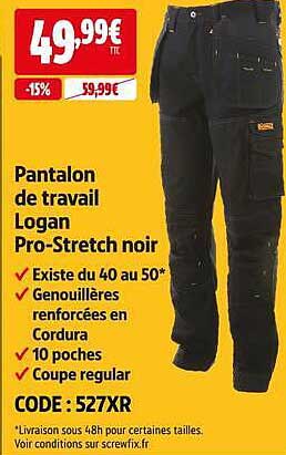 Pantalon de travail Logan Pro-Stretch noir