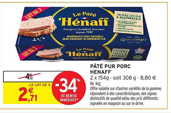 PÂTÉ PUR PORC HENAFF