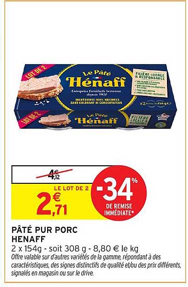 PÂTÉ PUR PORC HENAFF