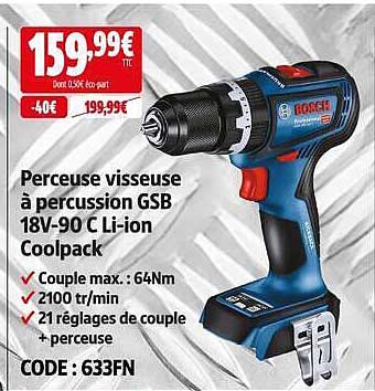 Perceuse visseuse à percussion GSB 18V-90 C Li-ion Coolpack