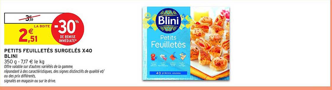 PETITS FEUILLETÉS SURGELÉS X40 BLINI