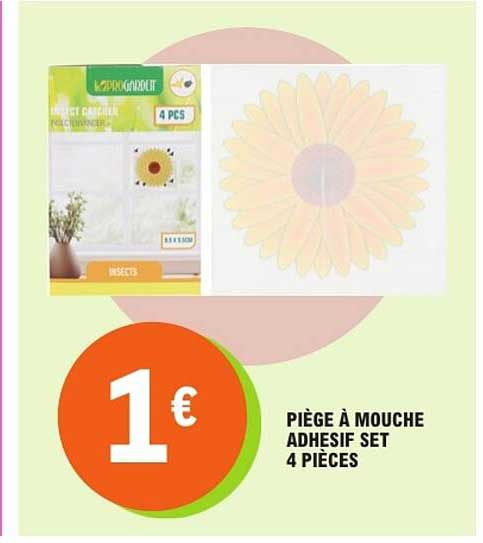 PIÈGE À MOUCHE ADHÉSIF SET 4 PIÈCES