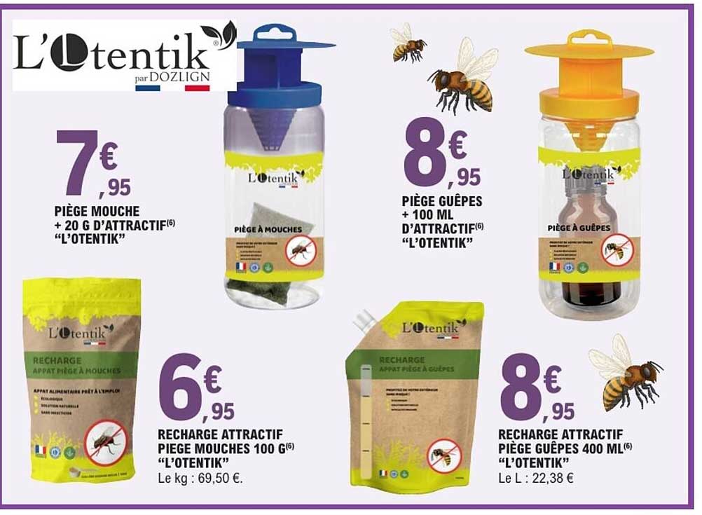 PIÈGE MOUCHE + 20 G D’ATTRACTIF(6) “L’OTENTIK”