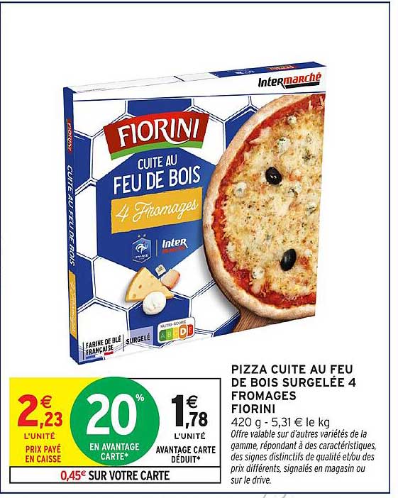 PIZZA CUITE AU FEU DE BOIS SURGELÉE 4 FROMAGES FIORINI