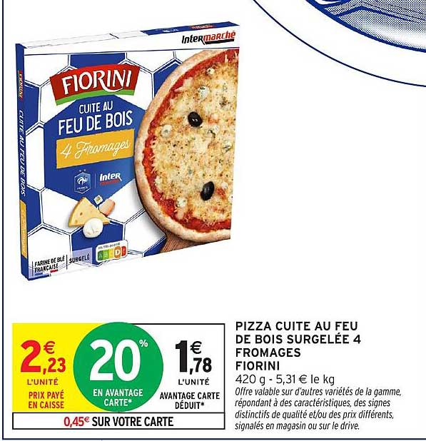 PIZZA CUITE AU FEU DE BOIS SURGELÉE 4 FROMAGES FIORINI