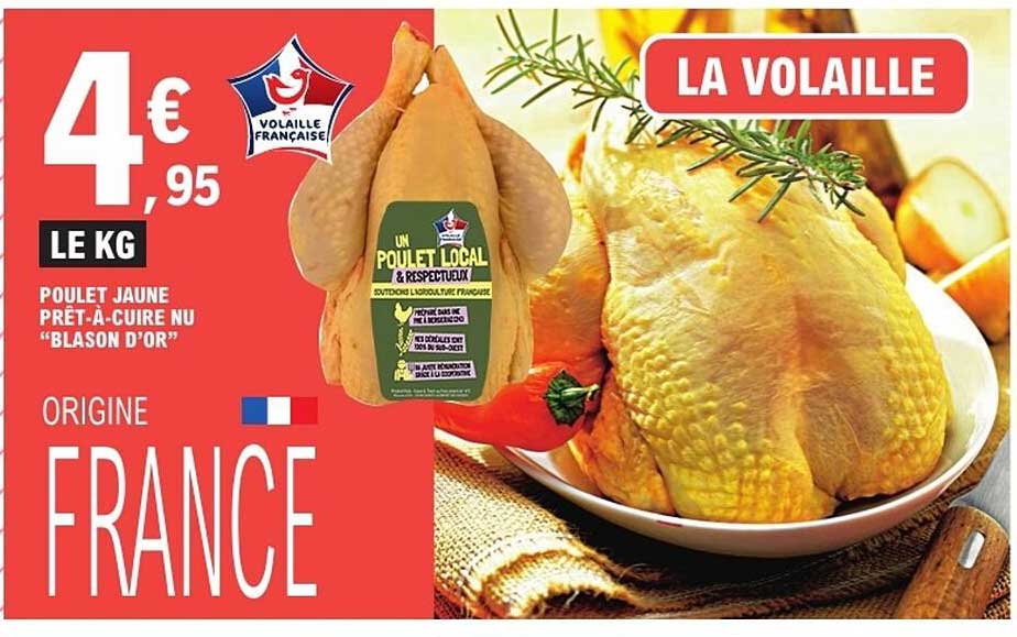 POULET JAUNE PRÊT-À-CUIRE NU “BLASON D’OR”