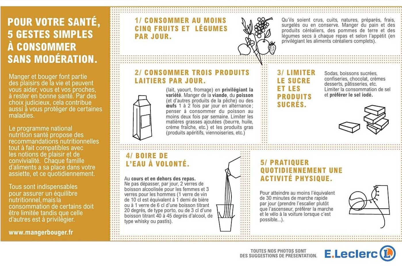POUR VOTRE SANTÉ, 5 GESTES SIMPLES À CONSOMMER SANS MODÉRATION.