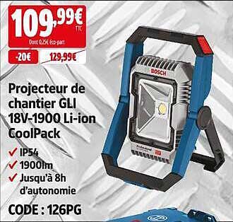 Projecteur de chantier GLI 18V-1900 Li-ion CoolPack