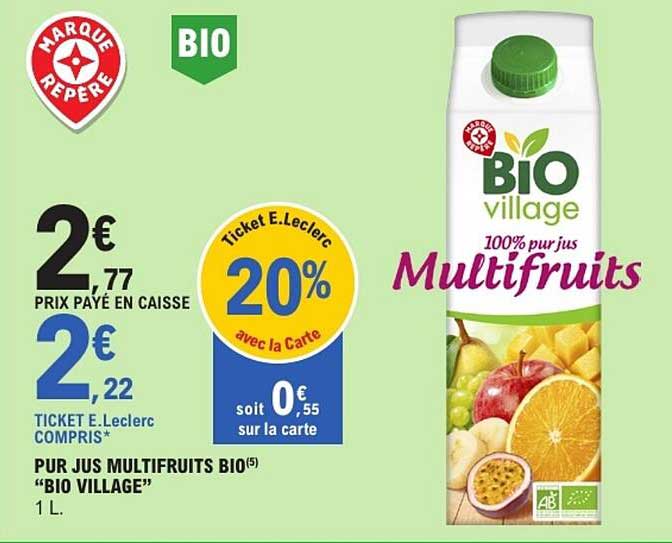 PUR JUS MULTIFRUITS BIO "BIO VILLAGE"