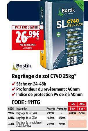 Ragréage de sol C740 25kg*
