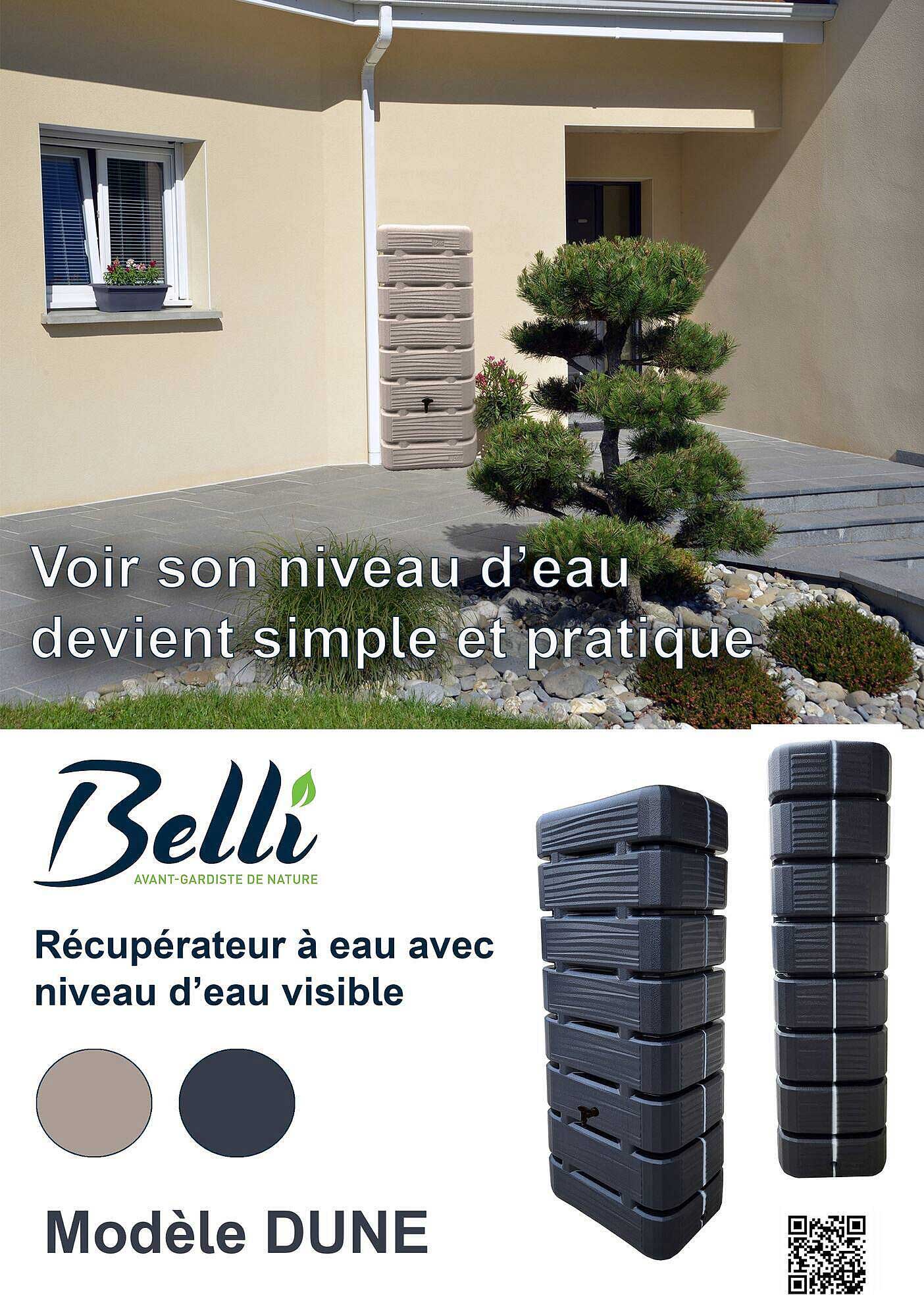 Récupérateur à eau avec niveau d’eau visible