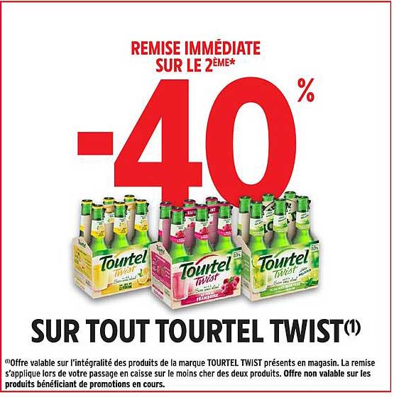 REMISE IMMÉDIATE SUR LE 2ÈME* -40% SUR TOUT TOURTEL TWIST(1)