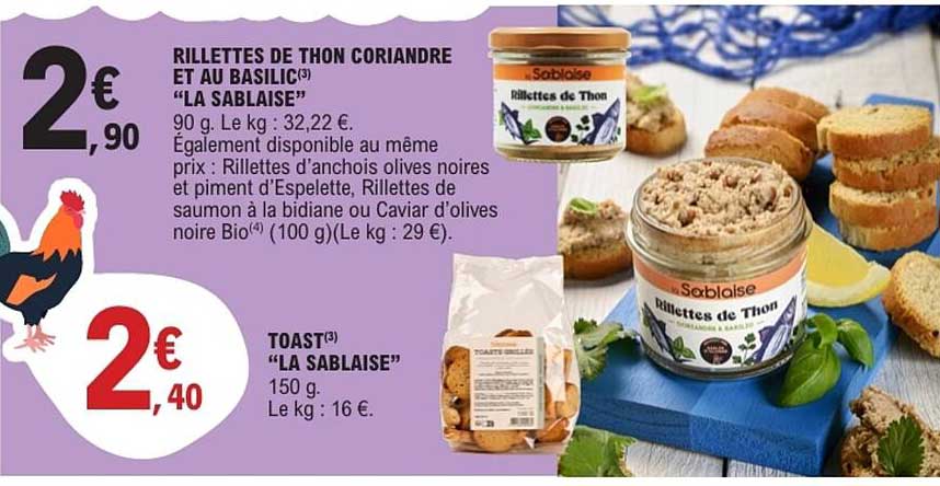RILLETTES DE THON CORIANDRE ET AU BASILIC "LA SABLAISE"