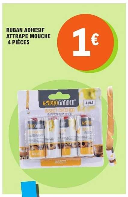 RUBAN ADHESIF ATTRAPE MOUCHE 4 PIECES