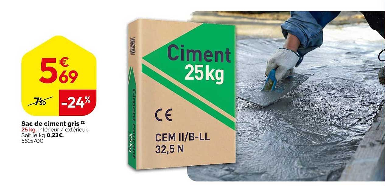 Sac de ciment gris
