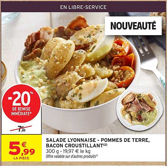 SALADE LYONNAISE - POMMES DE TERRE, BACON CROUSTILLANT