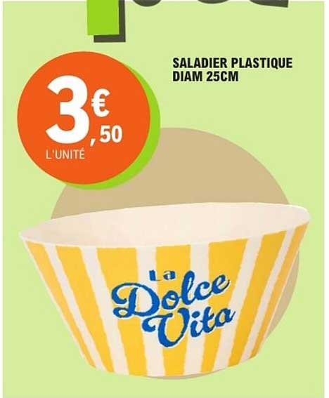 SALADIER PLASTIQUE DIAM 25CM
