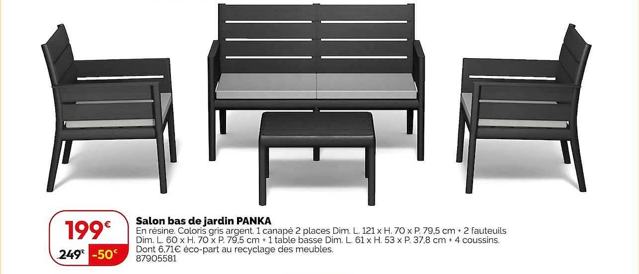 Salon bas de jardin PANKA