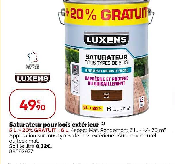 Saturateur pour bois extérieur