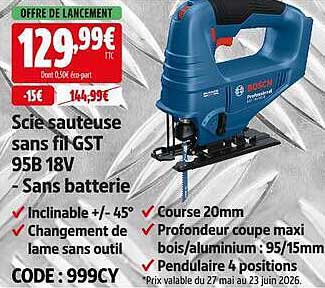 Scie sauteuse sans fil GST 95B 18V - Sans batterie