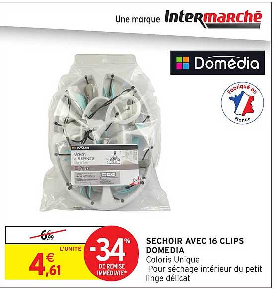 SECHOIR AVEC 16 CLIPS DOMEDIA