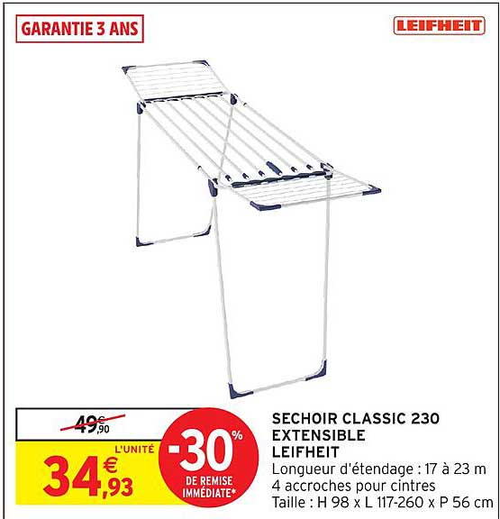 SECHOIR CLASSIC 230 EXTENSIBLE LEIFHEIT