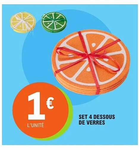 SET 4 DESSOUS DE VERRES