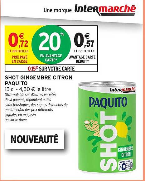 SHOT GINGEMBRE CITRON PAQUITO