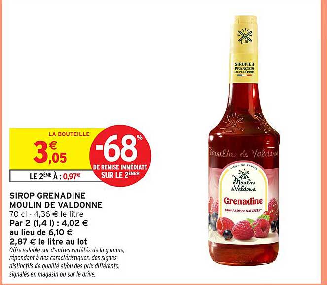 SIROP GRENADINE MOULIN DE VALDONNE