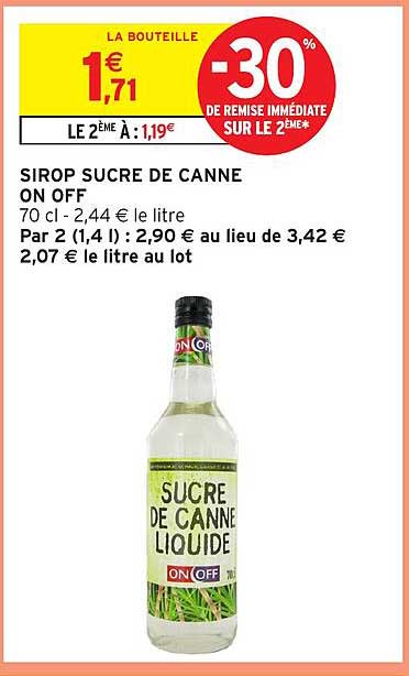 SIROP SUCRE DE CANNE ON OFF
