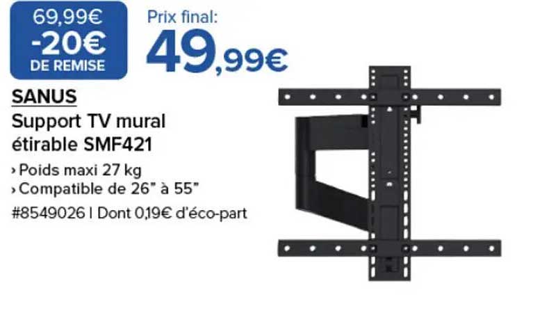 Support TV mural étirable SMF421