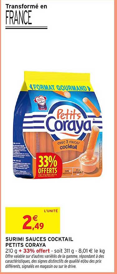 SURIMI SAUCES COCKTAIL PETITS CORAYA