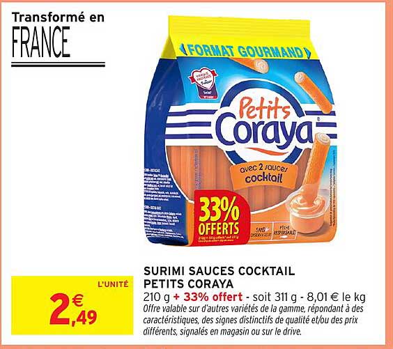 SURIMI SAUCES COCKTAIL PETITS CORAYA