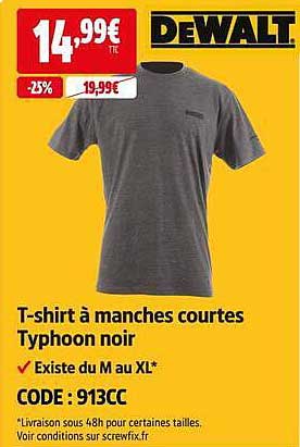 T-shirt à manches courtes Typhoon noir