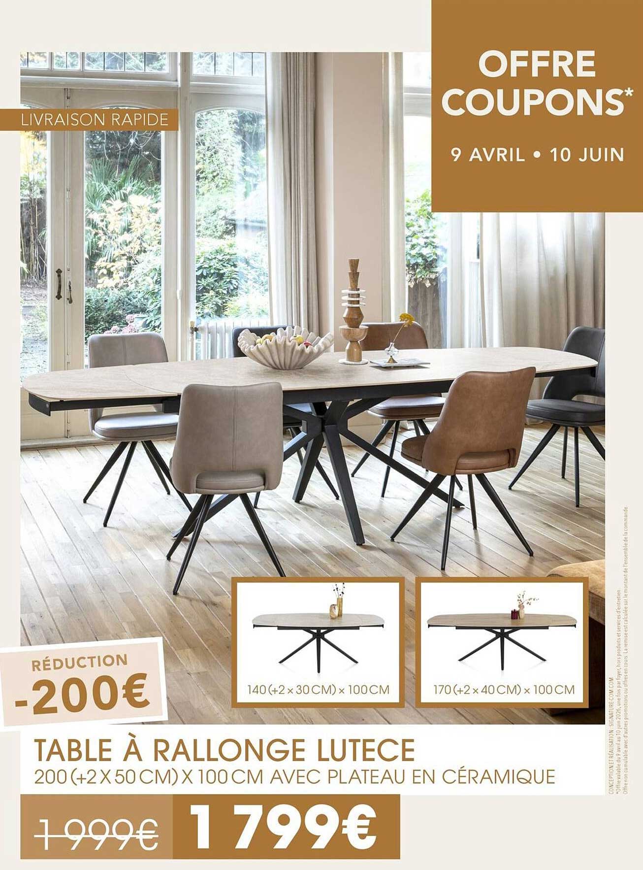 TABLE À RALLONGE LUTECE