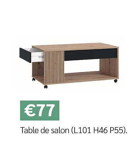 Table de salon (L101 H46 P55).