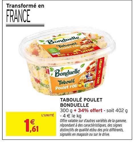 TABOULÉ POULET BONDUELLE