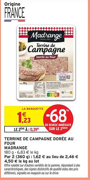 TERRINE DE CAMPAGNE DORÉE AU FOUR MADRANGE