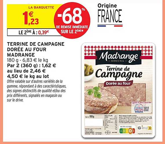 TERRINE DE CAMPAGNE DORÉE AU FOUR MADRANGE