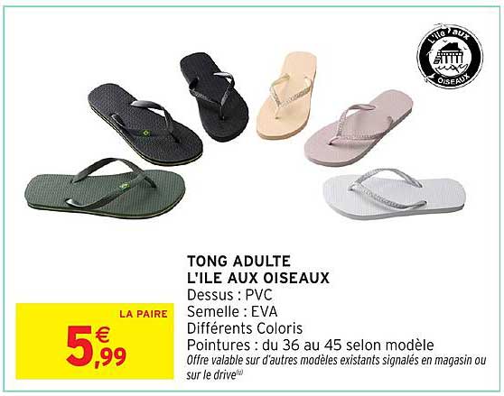TONG ADULTE L'ILE AUX OISEAUX