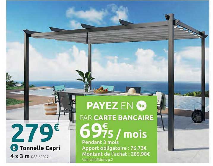 Tonnelle Capri 4 x 3 m