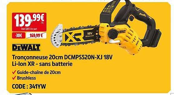 Tronçonneuse 20cm DCMPS520N-XJ 18V Li-Ion XR - sans batterie