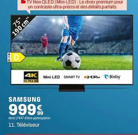 TV Neo QLED (Mini-LED) : Le choix premium pour un contraste ultra-précis et des détails parfaits